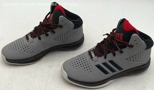 Adidas Youth Boy's Gray Multi Cross 'Em Up High Top Basketball Shoes Size 4 - Picture 1 of 6