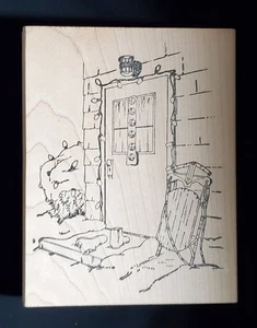 Just For Fun -Christmas Winter Front Door - 5 x 4 - Wood Mount - Picture 1 of 3