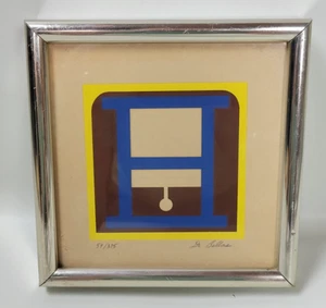 Serigrafía siroco enmarcada con impresión geométrica numerada firmada por MCM Fran DeBellas de colección - Imagen 1 de 8