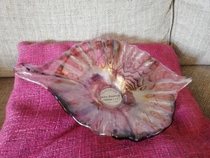 Handmade Murano Antica Cristalleria Italiana Art Glass Bowl Italy 11" - Picture 1 of 9