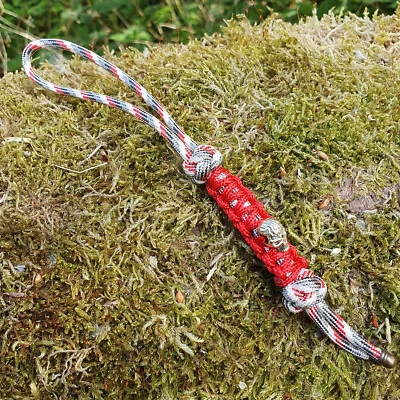 MARKENLOS Lanyard for Knife Paracord 550Typ III Handmade Skull Lanyard für Messer