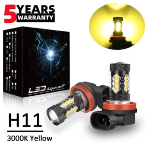 H8 H9 H11 LED Yellow 3000K Fog Light Front Driving Lamp Globe For Toyota Kluger - Picture 1 of 18
