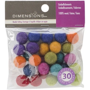 Dimensions 72-74019 Feltworks Ball Assortment-30/Pkg - Picture 1 of 1