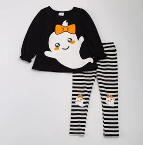 NEW Boutique Halloween Ghost Tunic & Leggings Girls Outfit Set - Picture 1 of 7