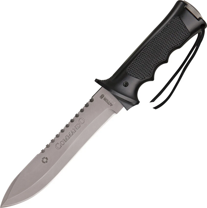 Aitor Commando Black Smooth Aluminum Stainless Steel Fixed Blade Knife 16020 - Image 1 of 1