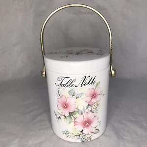 Vtg Ceramic Jar Container w/ Lid Tabletop Waste Bin "Table Nette" French Country - Picture 1 of 12
