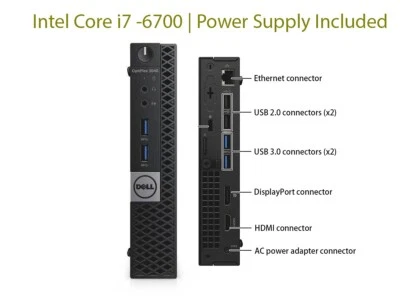 Dell OptiPlex 3040 Micro PC Core i7 6th Gen 16GB RAM 240GB SSD Win 11 Pro | Wifi - Image 1 of 4