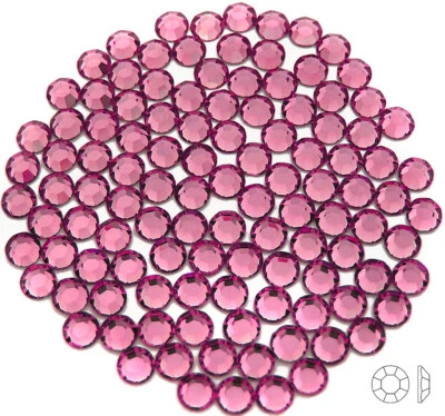 Rose, Preciosa Genuine Czech 8-faceted Chaton Rose Flatback Rhinestones, pink - Image 1 of 4