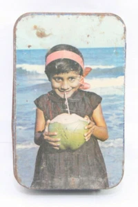 Caja de lata publicitaria vintage caja de nutrinos antigua impresión litográfica rara india coleccionable - Imagen 1 de 10