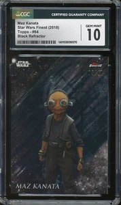 2018 Topps Finest Star Wars Maz Kanata Black Refractor /10 #64 CGC 10 - Picture 1 of 2