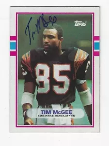 Autographed Tim McGee Cincinnati Bengals 1989 Topps Football Card #29 w/COA - Picture 1 of 1