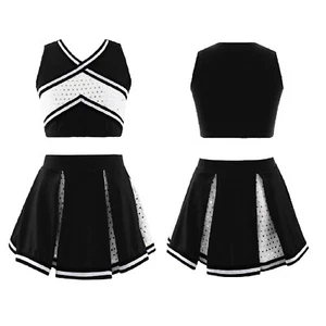 Girls Cheer Leader Uniform Outfit High School Cheerleading Costume for Halloween - Picture 1 of 33