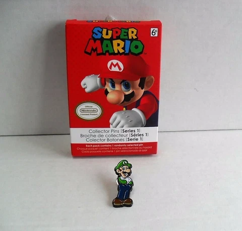 NINTENDO SUPER MARIO SERIES 1 COLLECTOR PIN SINGLE LUIGI NEW WITH PACKAGING Cover