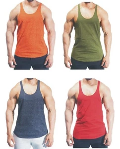 Mens Bodybuilding Gym Stringer Vest Y Back Racer Back Tank Top Fade Out Gym Vest - Picture 1 of 10