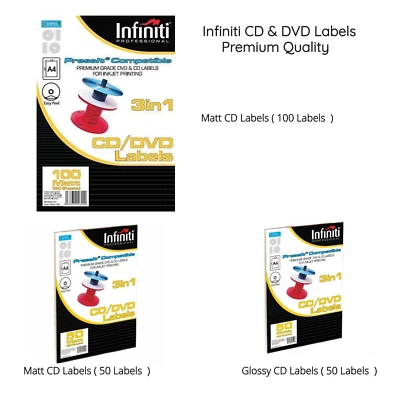 Infiniti A4 Matt / Glossy CD/DVD Label - Preminum Quality Labels -