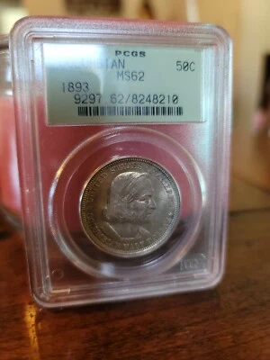 1893 Columbian Expo. Half Dollar PCGS MS62: Real Nice. Lightly Toned Rim - Image 1 of 4