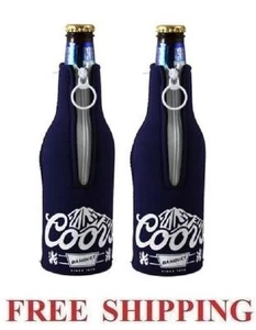 COORS ORIGINAL BANQUETE 2 BOTELLAS DE CERVEZA TRAJE ENFRIADORES CREMALLERA KOOZIE COOLIE HUGGIE NUEVO - Imagen 1 de 1