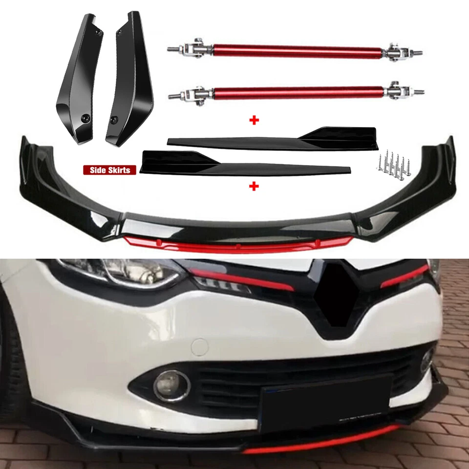 Front Bumper Lip Spoiler Body Kit+Side Skirt+Rear For Renault Clio 2 74.5cm/29" - Изображение 1 из 4