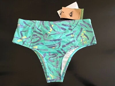NUEVO Parte inferior de bikini Quiksilver cintura alta surf natación para mujer talla pequeña Aqua Sky Foto 1 de 3
