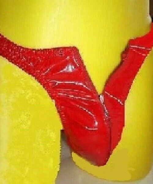 Herrenstring Lackleder rot, mit Reißverschluss, v. Laexa - Bild 1 von 1