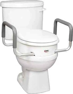 Carex Raised Toilet Seat with Handles, Standard Elongated Toilets, Adds 3.5 Inch - Picture 1 of 2