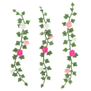 3 piezas Escala 1:12 Casa de muñecas Miniatura Rosas Racillo de flores Jardín Decoración Accesorios - Imagen 1 de 12