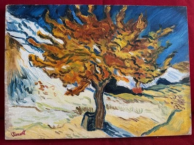 VINCENT VAN GOGH oil painting on  canvas, vtg stamped signed - Image 1 of 4