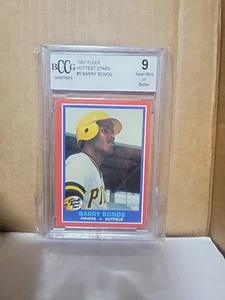 1987 Fleer Hottest Stars Barry Bonds BCCG 9๐ฅ๐ฅ๐ฅ - Picture 1 of 2
