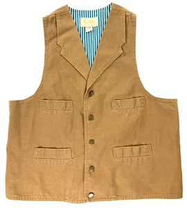 Vintage Scully Weste Herren XL braun Canvas Taschen Schnalle hinten Westernschnitt Cowboy - Bild 1 von 7