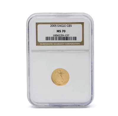 Moneda De Oro American Eagle 1/10 OZ NGC MS70 De 2005 - Imagen 1 de 2