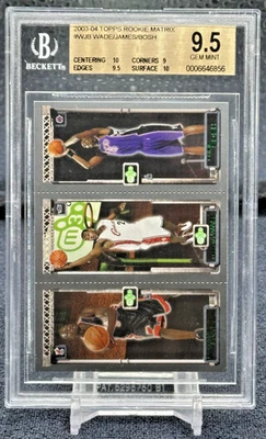 2003 Topps Rookie Matrix Lebron James Dwyane Wade Chris Bosh BGS 9.5 Gem Mint RC - Image 1 of 2