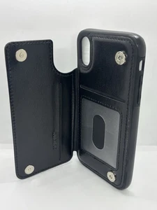 custodia portafoglio joyaki compatibile con iphone xs/x nera antiurto - Foto 1 di 3