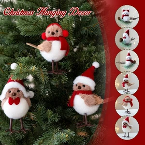 1Set Christmas Robins Ornament Cute Festive Xmas Tree Bird Decoration Ornament - Picture 1 of 22