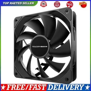 120mm Cooler Fan PWM 4Pin Hydraulic Bearing 12V Case CPU Radiator (Black) - Afbeelding 1 van 11