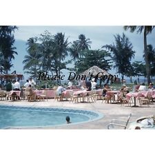 San Juan Hotel Poolside Buffet Puerto Rico 1959 Vintage Kodak Color Slide