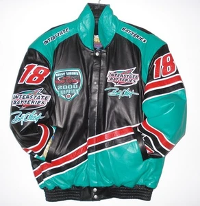 Chaqueta de cuero hecha a mano Nascar Interstate Batteries XL - Imagen 1 de 7