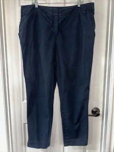 Pantalones chinos para mujer Lafayette 148 talla 16 frente plano azul marino - VER NOTA - Imagen 1 de 11