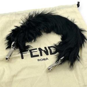 Fendi Strap You Mini Short Fur Bag Strap Black w/ Dust Bag - Picture 1 of 18