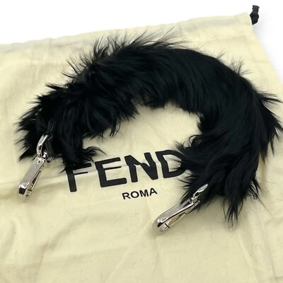 Fendi Strap You Mini Short Fur Bag Strap Black w/ Dust Bag - Image 1 of 4