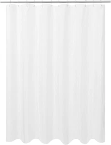 Waterproof Fabric Shower Curtain or Liner, Machine Washable, White, 72X72 In - Picture 1 of 12