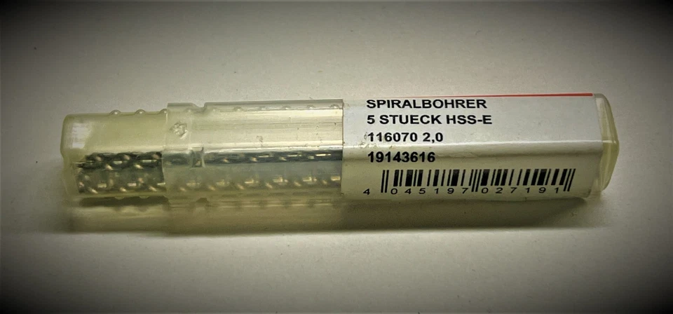 5st Garant Spiralbohrer lang HSS-E VA 2 mm  (artikelnr:116070 2) - Bild 1 von 1