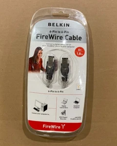 Belkin 6-Pin to 6-Pin FireWire Cable - 6 Feet - 1.8 meters Brand New in Package - Picture 1 of 2