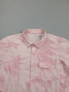 Fox Racing Flex Air Shirt Mens Medium Pink Floral Vented Performance Snap - Picture 1 of 11