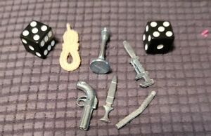 2002 2005 Clue Game Replacement Pieces 6 Tokens & Dice C28