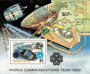 St. Lucia 1983 - Space Satellite - Souvenir Stamp Sheet - Scott #611 - MNH - Picture 1 of 1