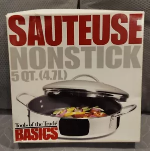 Tool of the Trade Basics 5 Qt Antihaftbeschichtet Edelstahl Saute Pfanne & Deckel Doppelgriffe - Bild 1 von 7