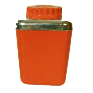 Salero vintage, encanto de mediados de siglo de plástico naranja melocotón 2-1/4" de alto - Imagen 1 de 7