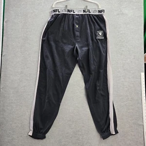 VINTAGE Oakland Raiders Men Sleepwear XL Black NFL Raiders Logo Pajama Pants - Picture 1 of 11