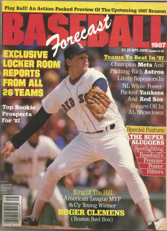 Baseball Forecast Magazine 1987 Roger Clemens Cover Boston Red Sox - Image 1 of 1