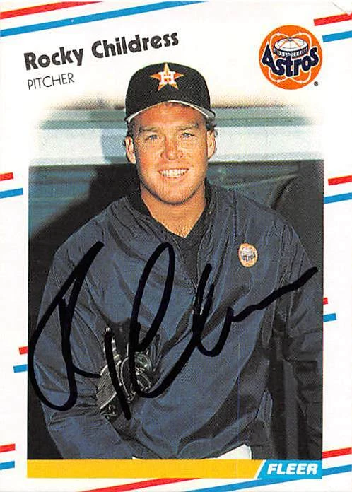 Rocky Childress autographed baseball card (Houston Astros) 1988 Fleer #442 - Image 1 of 1